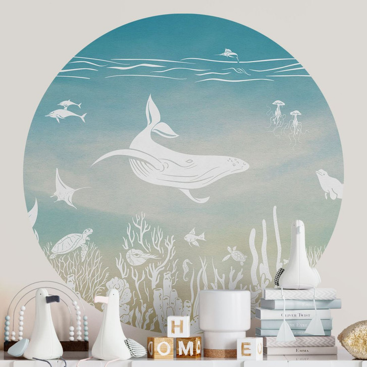 Wandtattoo Unterwasserwelt-Paradies - Ombre - Kikki Belle - Rund - WA448426