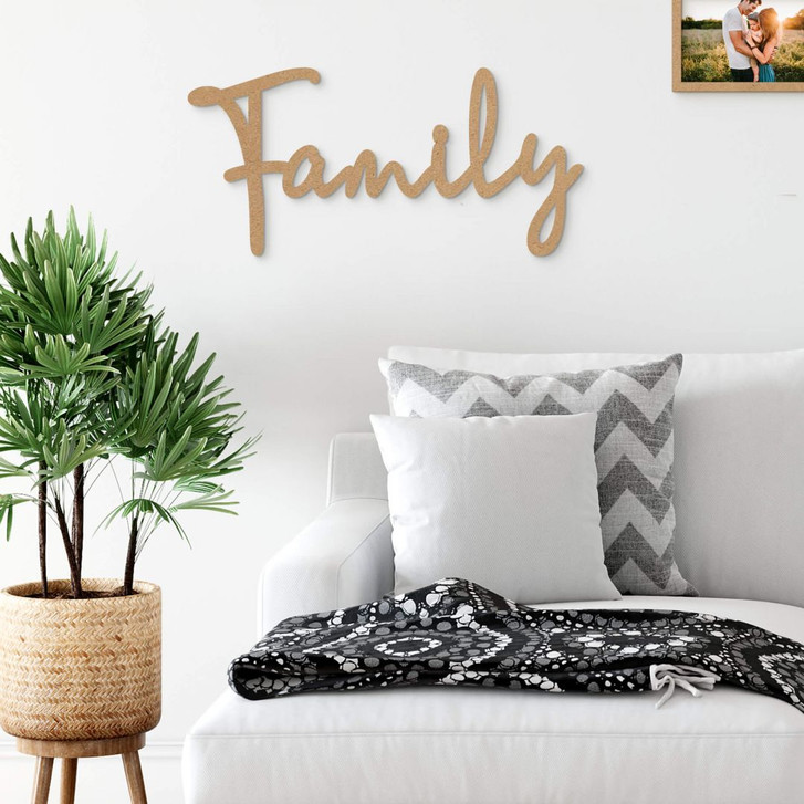 3D Schriftzug Family - MDF Natur - WA351181