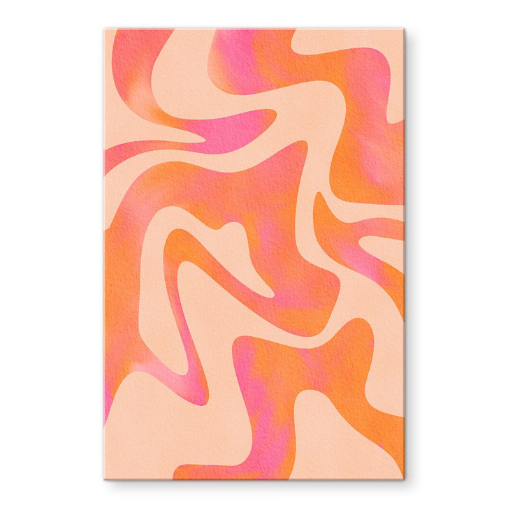 Acrylglasbild Abstrakte Wellen in Orange-pink - Bloom - WA392722