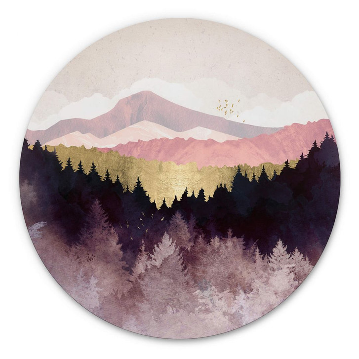 Alu-Dibond SpaceFrog Designs - Lila Wald - Rund - WA344949