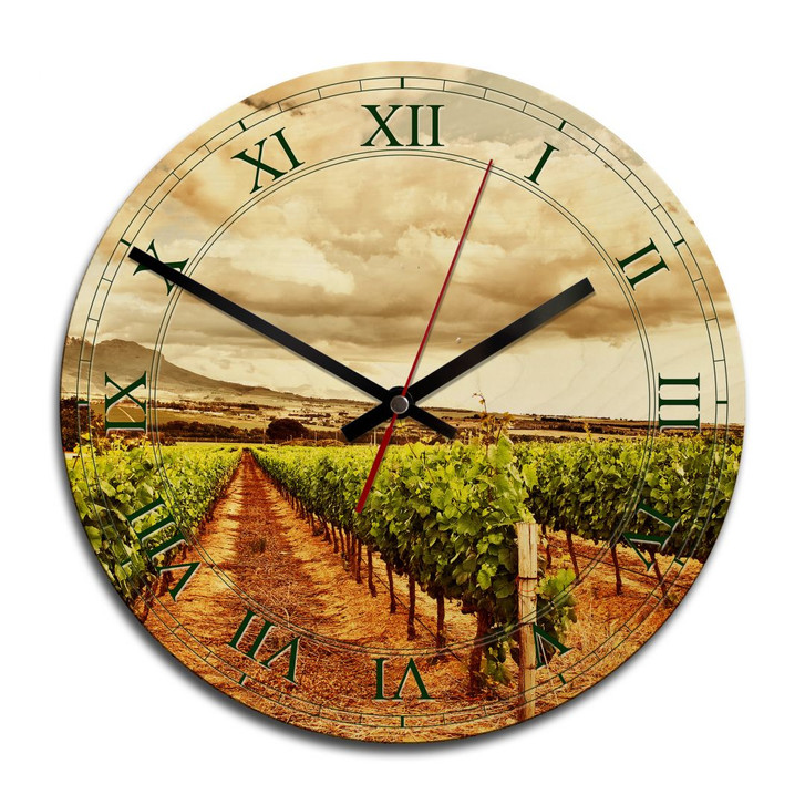 Holz-Wanduhr - Weinreben in den Bergen - WA233599