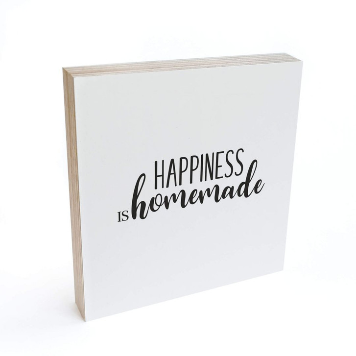 Holzbild zum Hinstellen - Happiness is homemade 02 - 15x15cm - WA299800