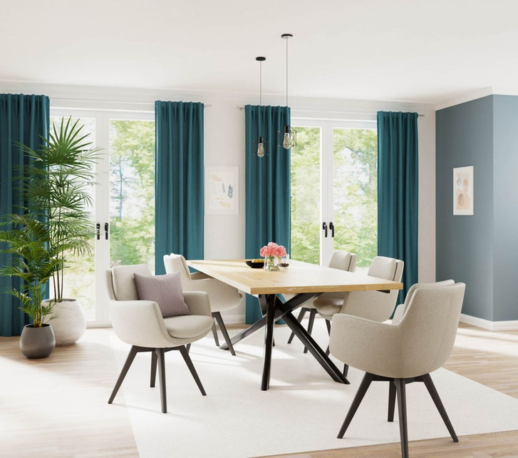 Homing Vorhang Galdin mit verdeckten Schlaufen petrol - 2.45x1.4m - WA333762