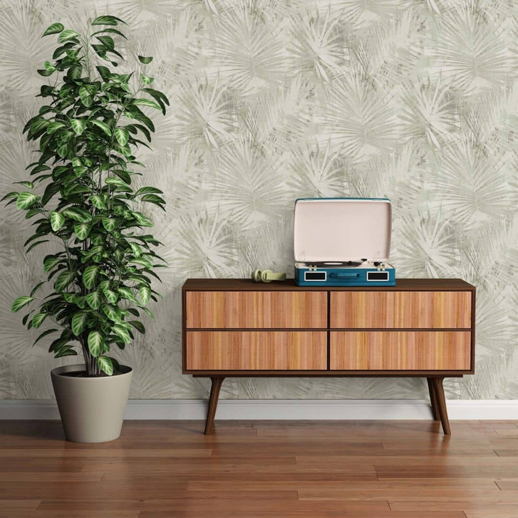 Livingwalls Vliestapete Hygge creme, grün - WA228342