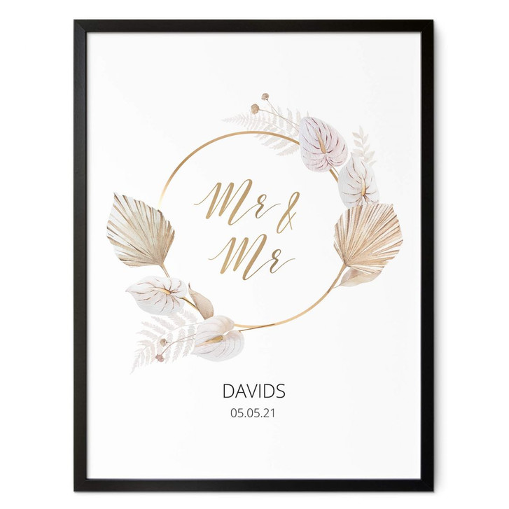 Personalisiertes Poster Mr & Mr - Gold - WA336507