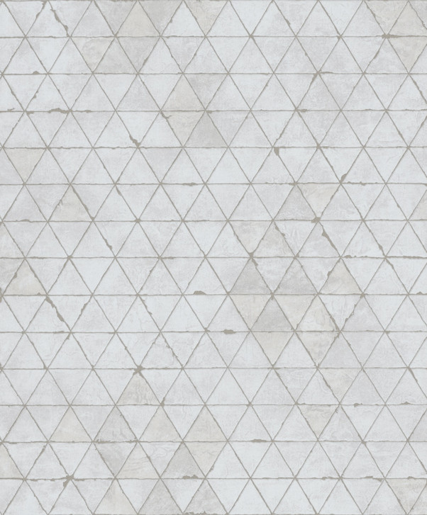 Vliestapete mit kleinen Dreiecken weiss, beige Grafisch - WA451376