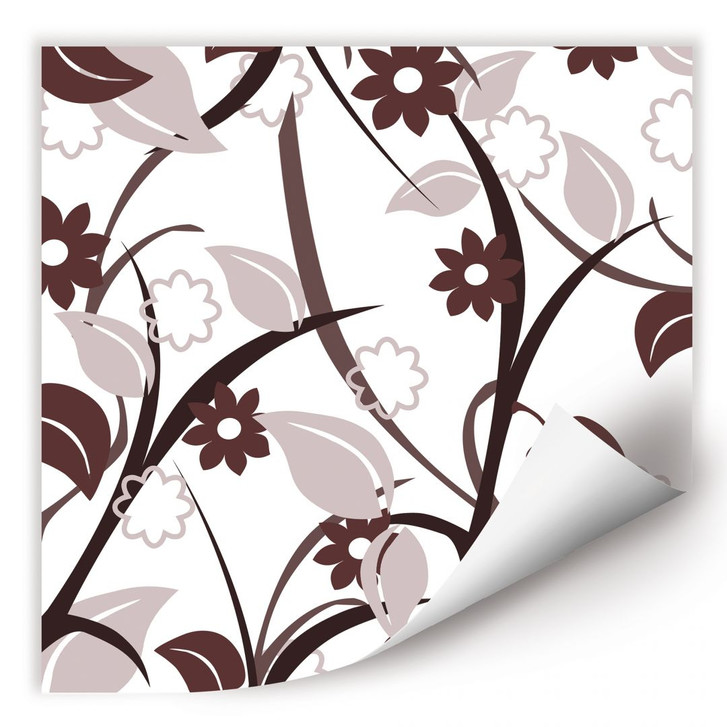 Wallprint Blumengarten braun - WA181985