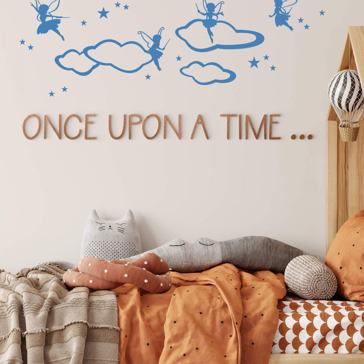 3D Holz Schriftzug Spruch Once upon a time... - Mahagoni - WA401874