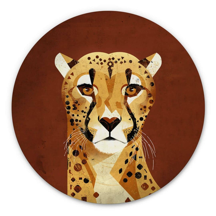 Alu-Dibond Braun - Gepard - Rund - WA330577