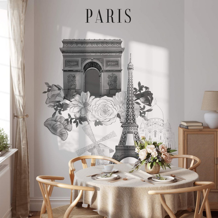 Fototapete Paris - Eiffelturm - Schwarz-Weiss - Love your City - WA345406