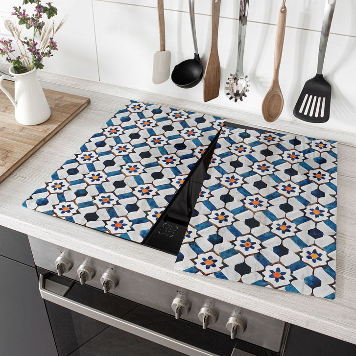 Herdabdeckplatte Geometrisches Muster mit Blumen - Treechild - WA425943