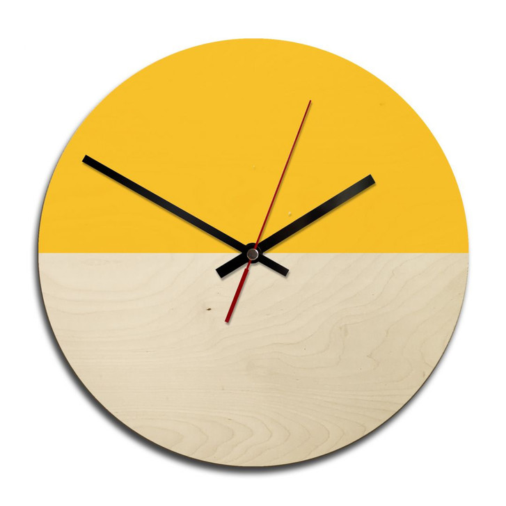 Holz-Wanduhr - Hedda Gelb - WA233427