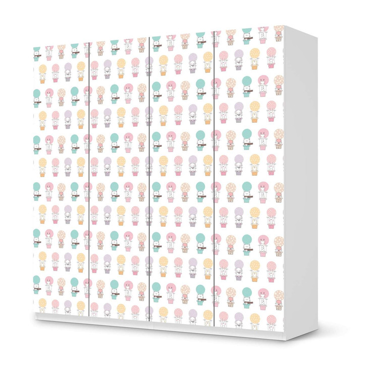 Klebefolie IKEA Pax Schrank 201cm Höhe - 4 Türen - Flying Animals - CR110932