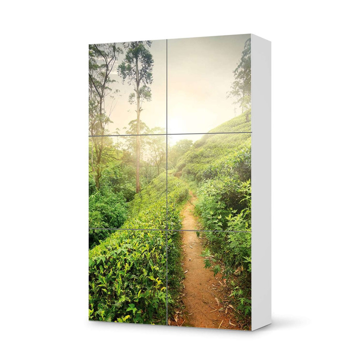 Möbel Klebefolie IKEA Besta Schrank 6 Türen (hoch) - Green Tea Fields - CR113359