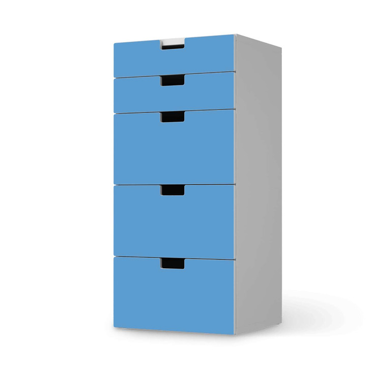 Möbel Klebefolie IKEA Stuva / Malad Kommode - 5 Schubladen - Blau Light - CR114059