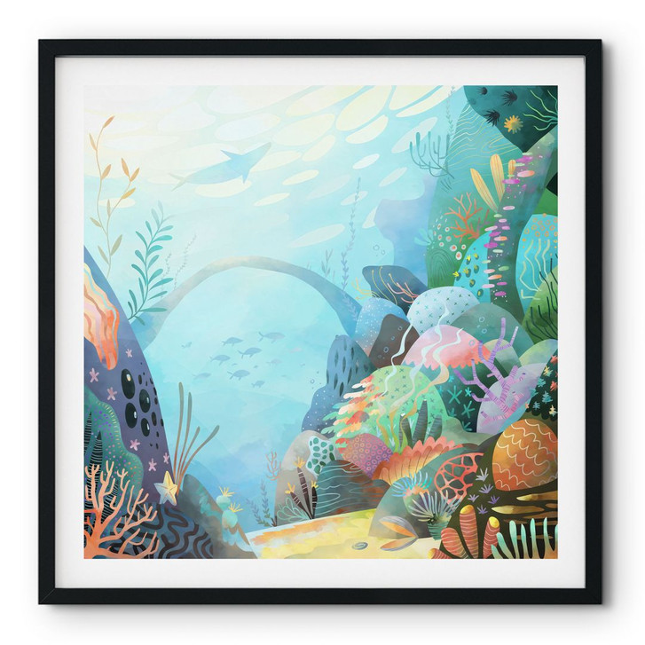 Poster Korallenriff in blauer Lagune - DigitalArtsi - WA487584