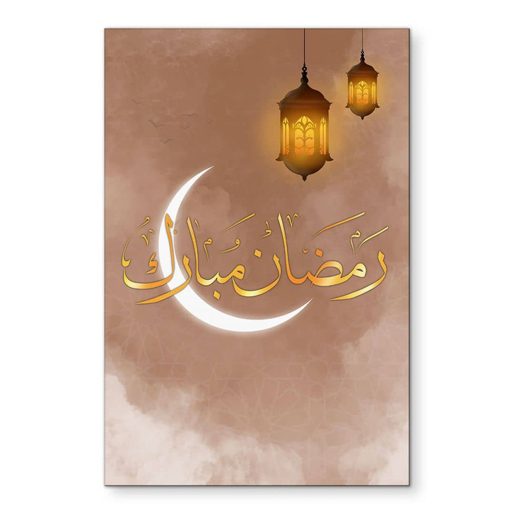Wandbild Ramadan Mubarak mit Laternen - Alu-Dibond - WA436895