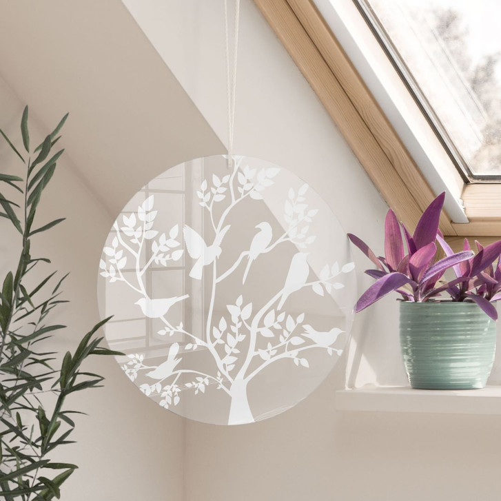 Acrylglasbild Vögel im Baum  Ø 20cm - RS102953