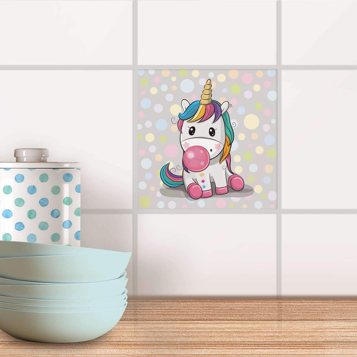 Fliesenaufkleber - Rainbow das Einhorn - CR101112