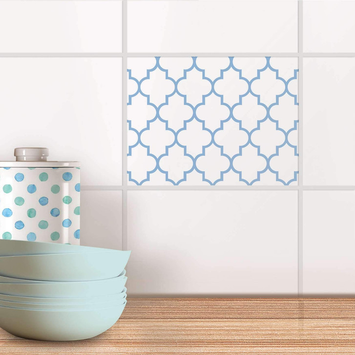 Fliesenfolie - Retro Pattern - Blau - CR104199