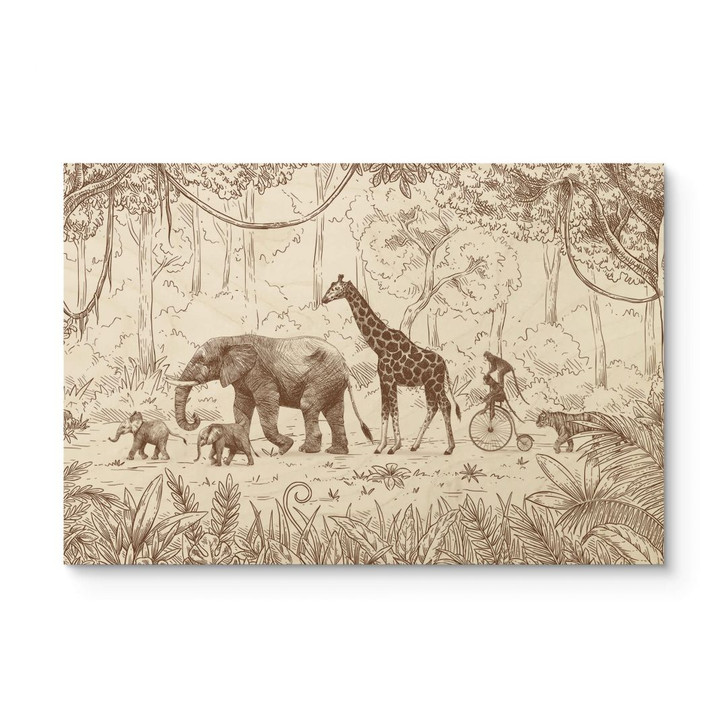 Holzbild Dschungel-Parade mit Tieren - Kikki Belle - WA425674