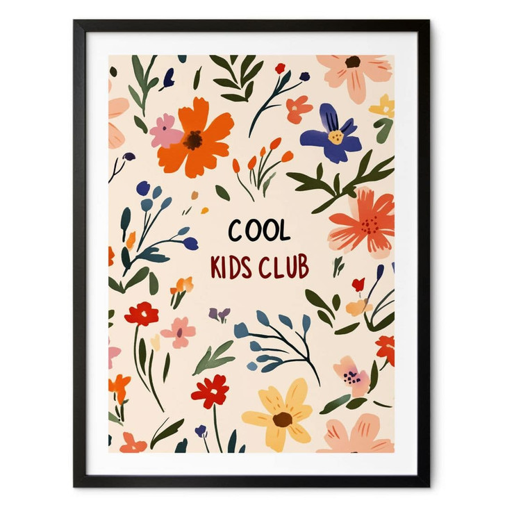 Kinderposter Cool Kids Club Bunte Blumen - Treechild - WA499202