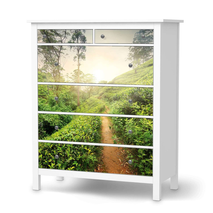 Klebefolie IKEA Hemnes Kommode 6 Schubladen - Green Tea Fields - CR111367