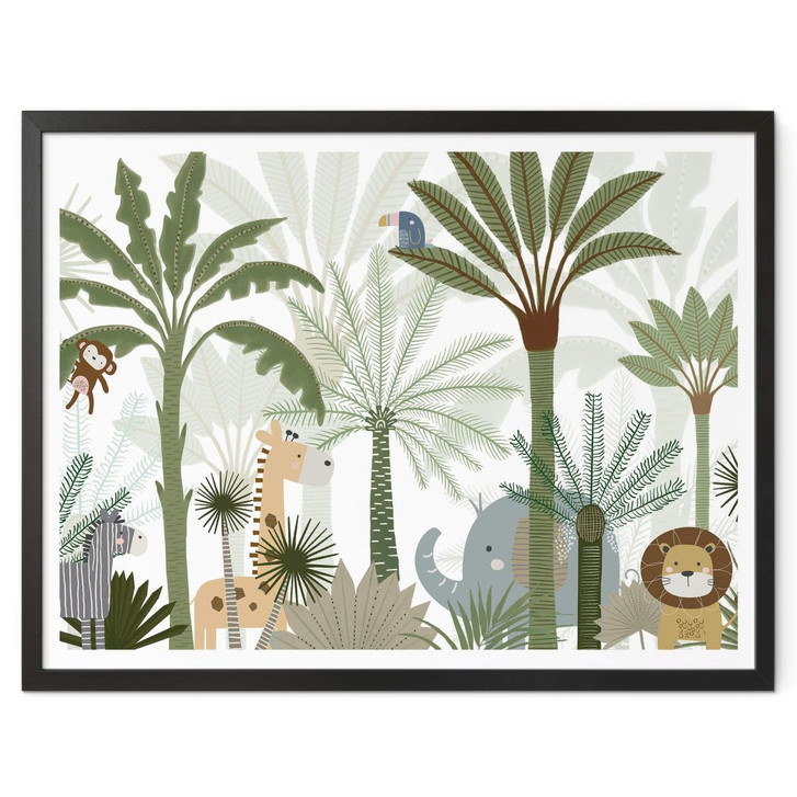 Poster Kinderzimmer Niedliche Tiere im Dschungel - Oliver Robins - WA407858