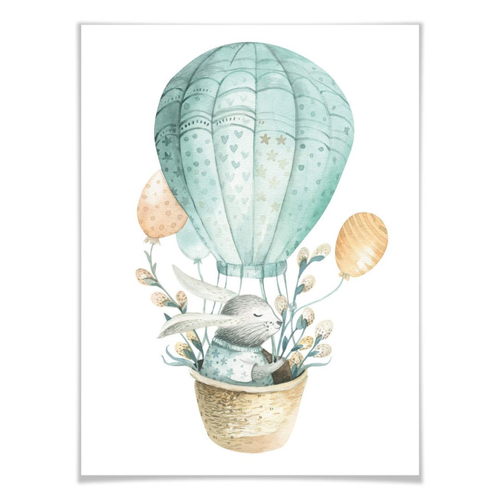 Poster Kvilis - Häschen im Ballon - WA258395