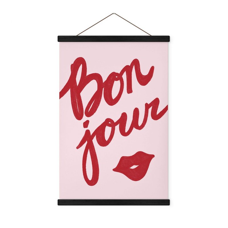 Stoffbild Bonjour mit Kussmund - Fritsch - WA410871