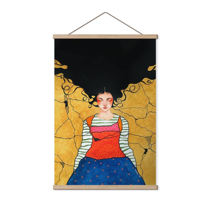 Stoffbild Träumerin im goldenen Licht - Hülya - WA486221