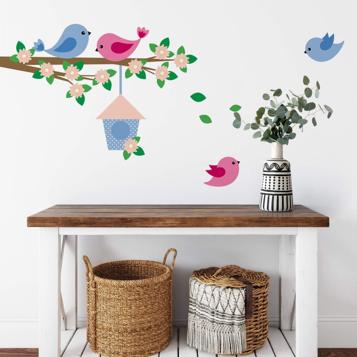 Wandsticker Zweig mit Vogelfamilie - WA203663