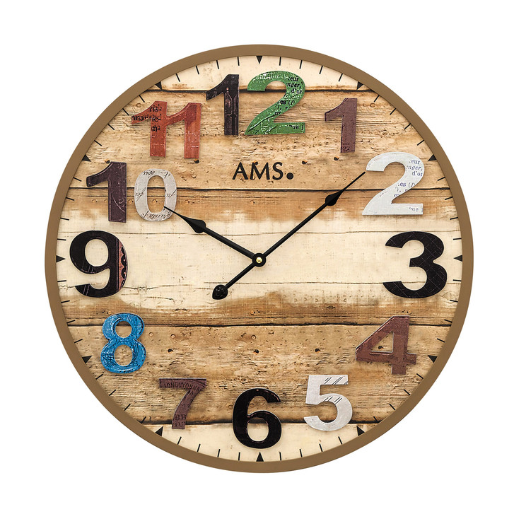Wanduhr Holzgehäuse braun antik - UG100716