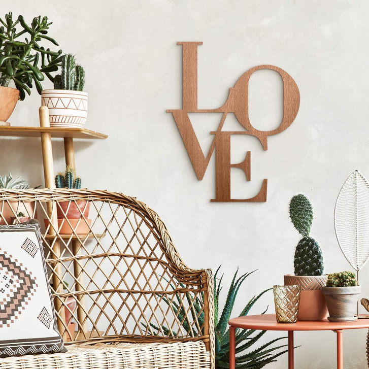 Holz Schriftzug Love modern - Mahagoniholz - WA355017