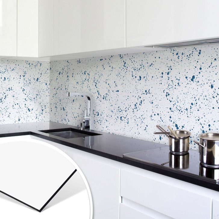 Küchenrückwand Alu-Dibond weiss - Gesprenkel - WA245478