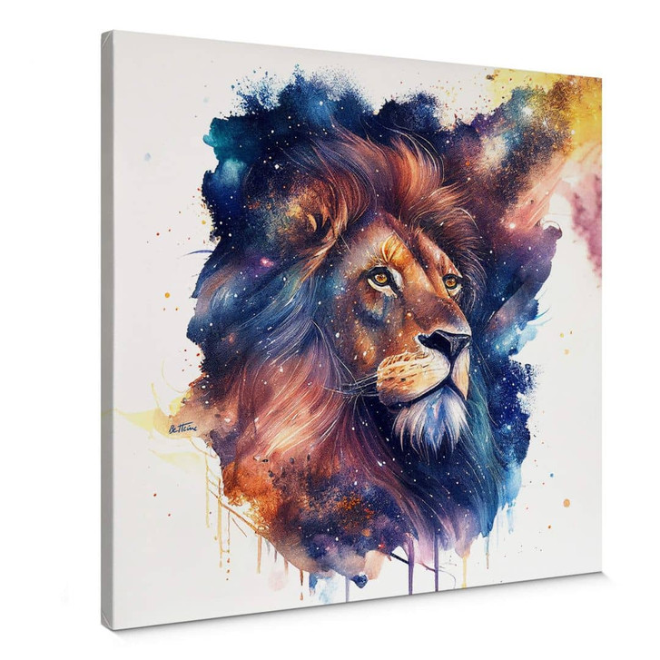 Leinwandbild Heine - Mächtiger Löwe im Sternenhimmel - Astro Cruise - Quadratisch - WA403690