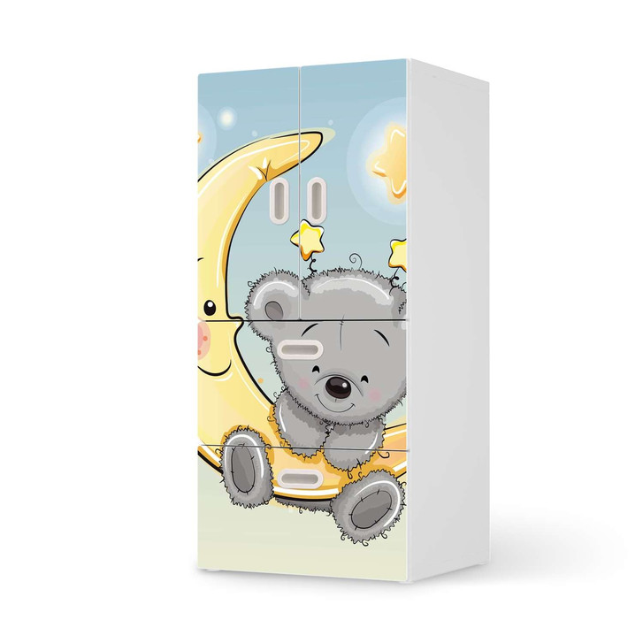 Möbelfolie IKEA Stuva / Fritids - 2 Schubladen und 2 kleine Türen - Teddy und Mond - CR117513