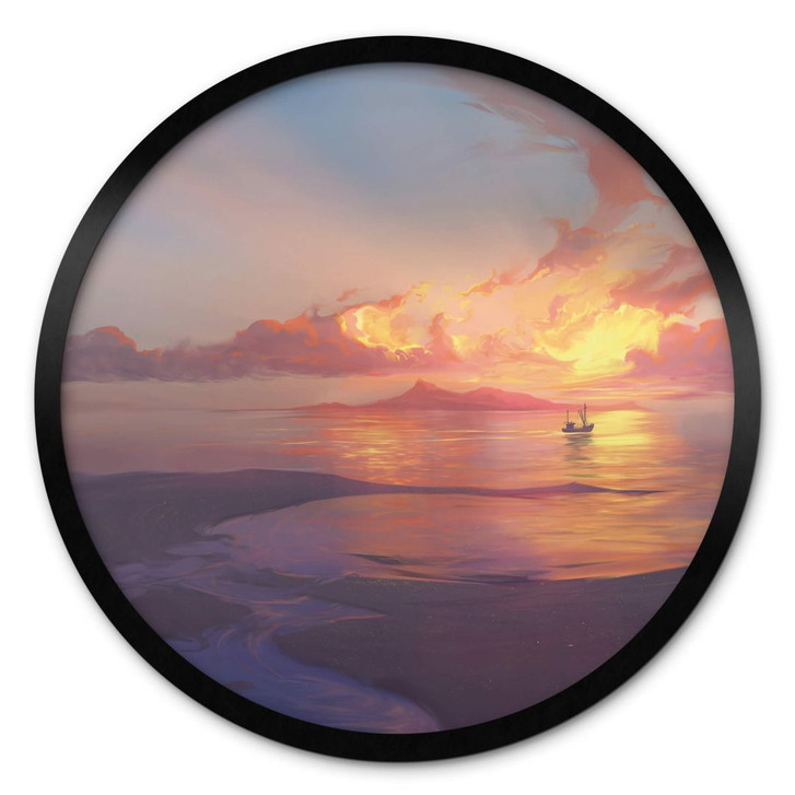 Poster aerroscape - Sonnenuntergang am Meer - Rund - WA380903