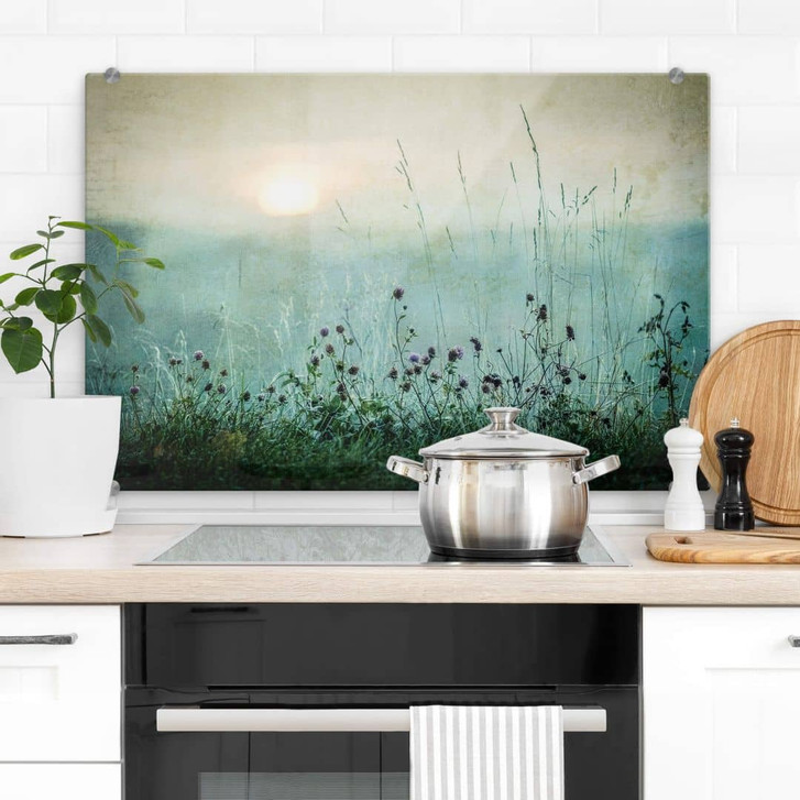 Spritzschutz Taubedeckter Sonnenaufgang - Kværnstrøm - WA410523