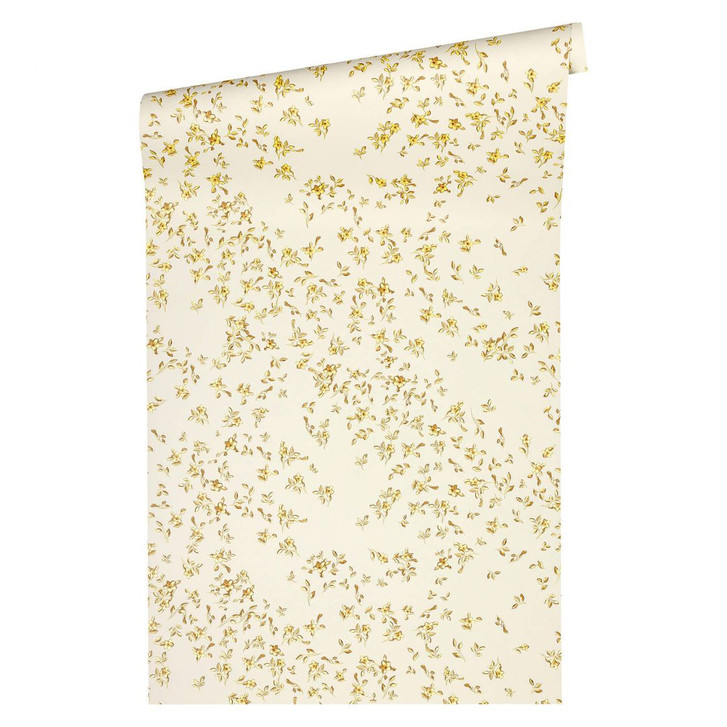 Versace wallpaper Vliestapete Barocco Birds Tapete weiss, gelb, beige - WA267151