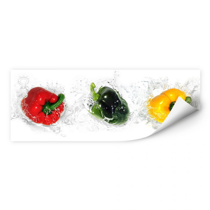 Wallprint Splashing Paprika - Panorama - WA189387