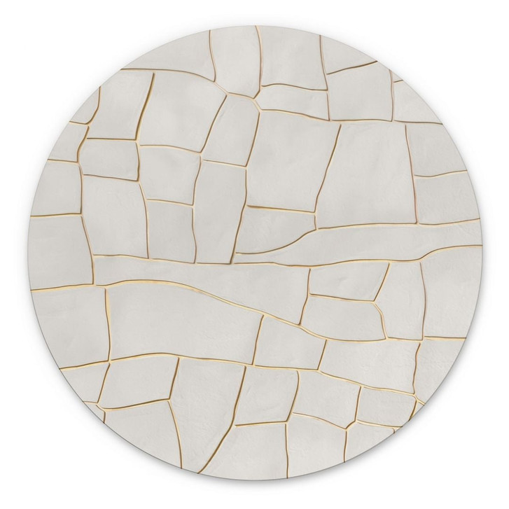 Wandbild Abstraktes Rissmuster in Beige - Alma - Alu-Dibond Rund - WA491453