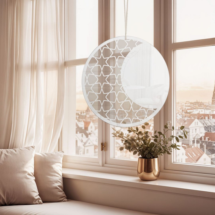 Acrylglasbild, Fensterbild zum Aufhängen Ramadan Mond - Rund - WA415667