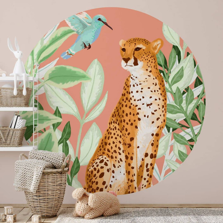 Fototapete Goed Blauw - Tropisch Pink - Rund - Selbstklebend/Vlies - WA331198