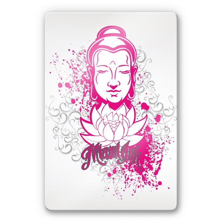 Glasbild Miami Ink Buddha mit Lotus - WA125440