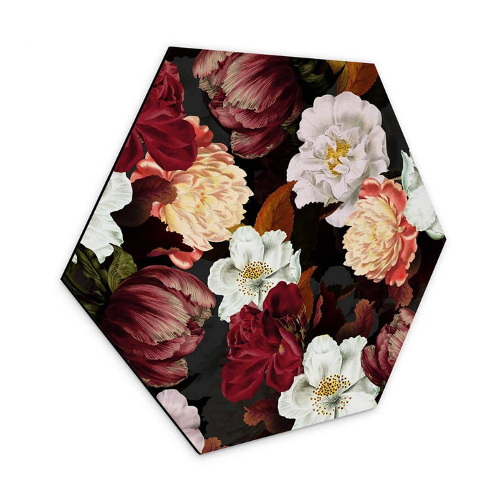 Hexagon - Alu-Dibond UN Designs - Blumenarrangement - WA320831