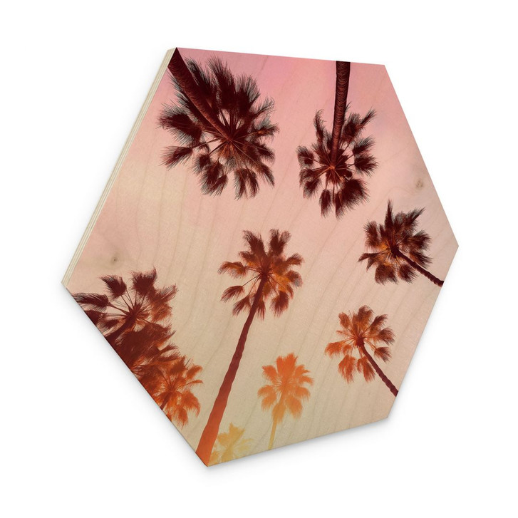 Hexagon Holzbild California Dreaming mit Palmen-Blick - Hugonnard - WA471948