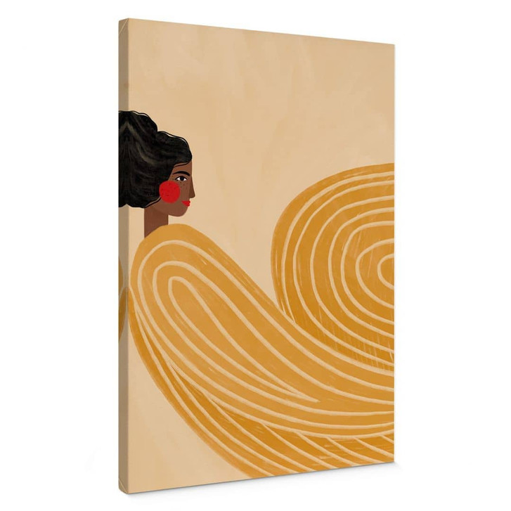 Leinwandbild Frau mit gelbem Wirbel - Müller - WA496170