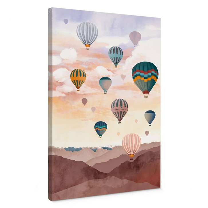 Leinwandbild Hoch hinaus mit den Heissluftballons - Goed Blauw - WA472567