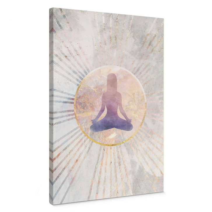 Leinwandbild Lotussitz - Meditation im goldenen Licht - Manovski - WA472395